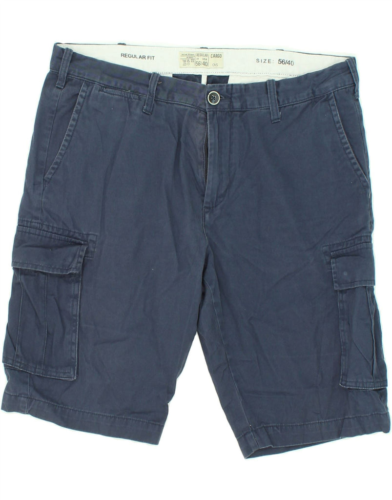 OVS Mens Regular Fit Cargo Shorts W40 XL Navy Blue Cotton Vintage OVS and Second-Hand OVS from Messina Hembry 