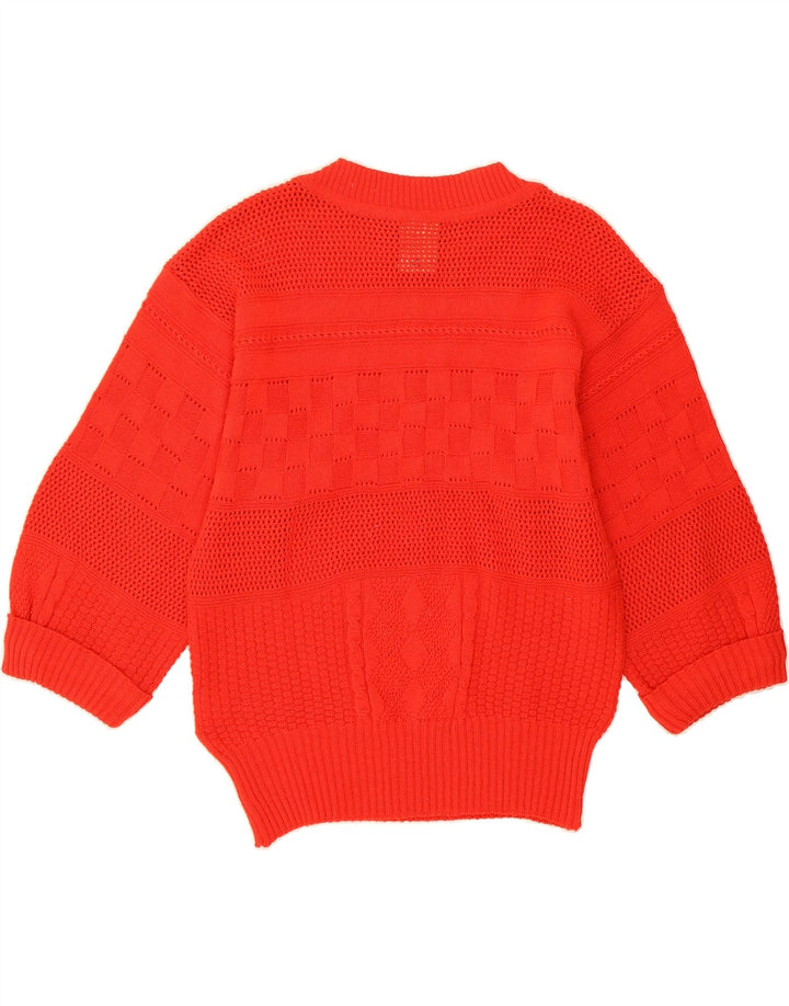 YESSICA Womens 3/4 Sleeve Turtle Neck Jumper Sweater EU 36 Small Red Vintage Yessica and Second-Hand Yessica from Messina Hembry 