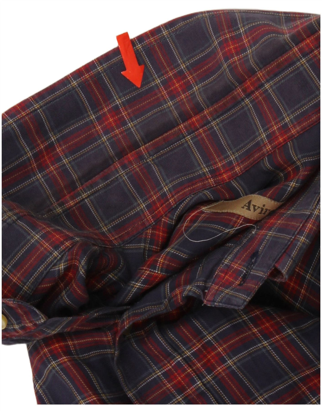 Avirex Womens Flannel Shirt Large Navy Blue Check Cotton