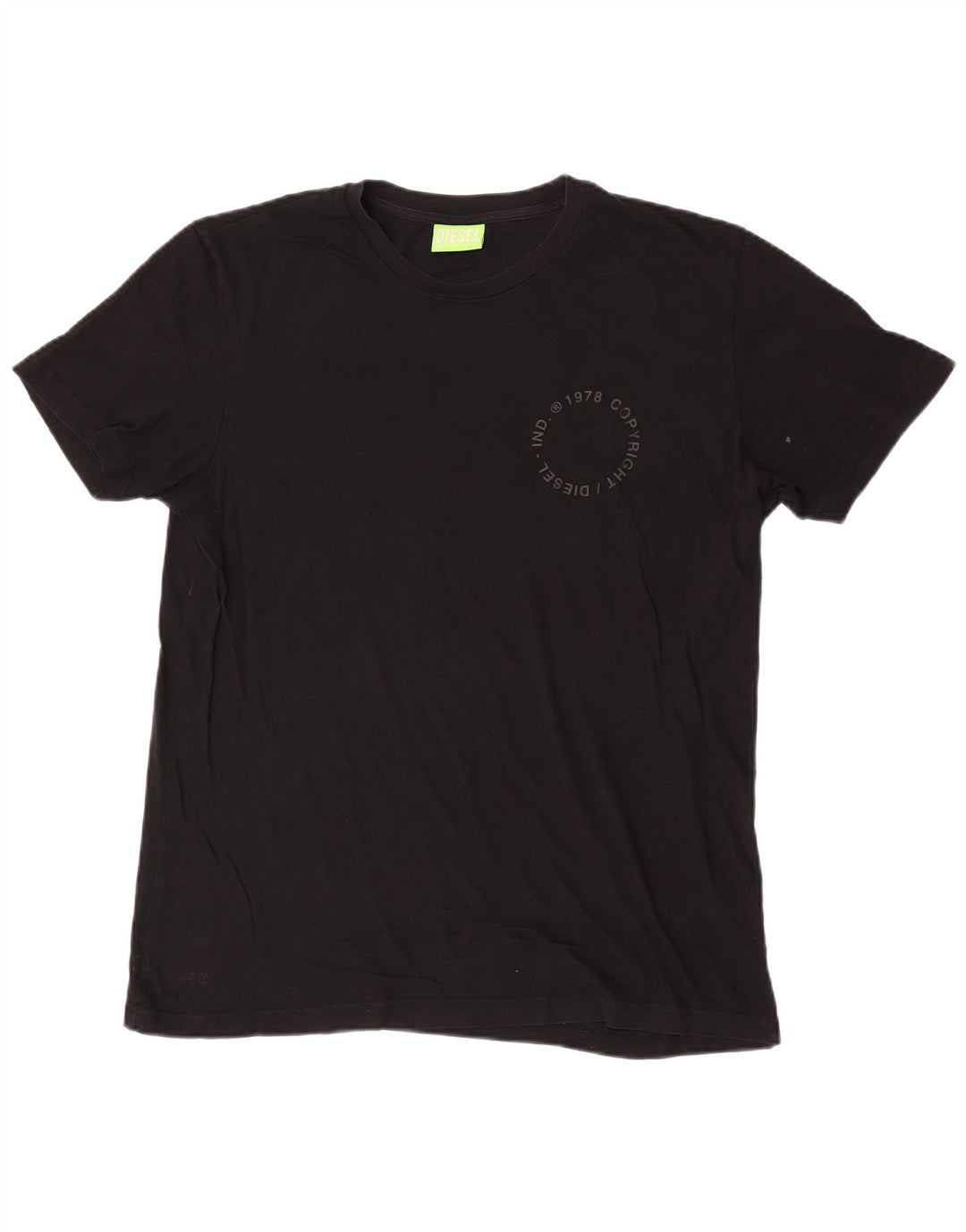 Diesel Mens Graphic T-Shirt Top XL Black Cotton