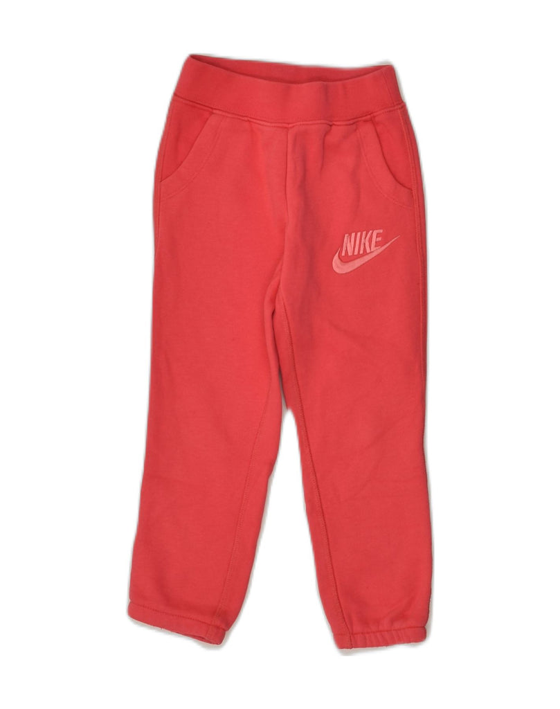 NIKE Girls Tracksuit Trousers 3-4 Years Red Polyester | Vintage Nike | Thrift | Second-Hand Nike | Used Clothing | Messina Hembry 