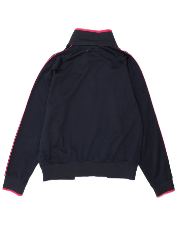Kappa Womens Tracksuit Top Jacket UK 14 Medium Navy Blue Colourblock