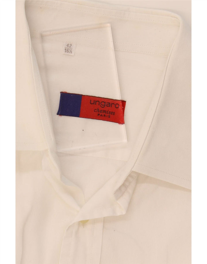 UNGARO Mens Shirt Size 16 1/2 42 Large White Vintage Ungaro and Second-Hand Ungaro from Messina Hembry 