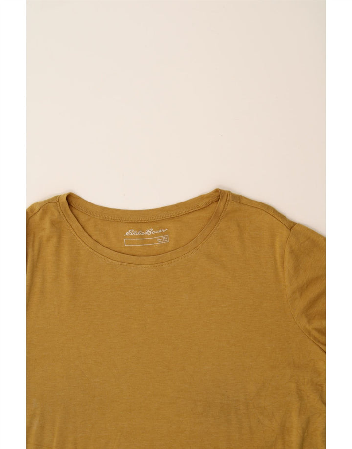 EDDIE BAUER Womens T-Shirt Top 2XL Yellow Cotton Vintage Eddie Bauer and Second-Hand Eddie Bauer from Messina Hembry 