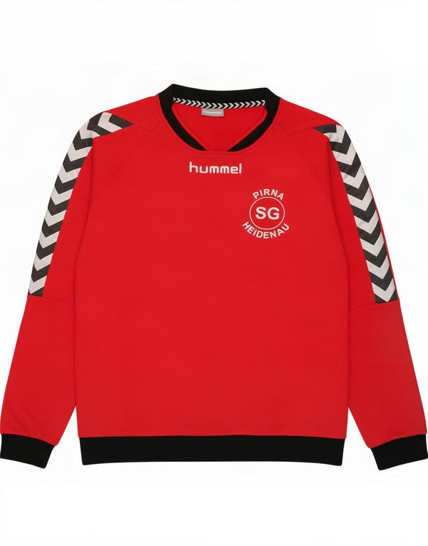 Hummel Mens Graphic Sweatshirt Jumper Medium Red Colourblock Cotton