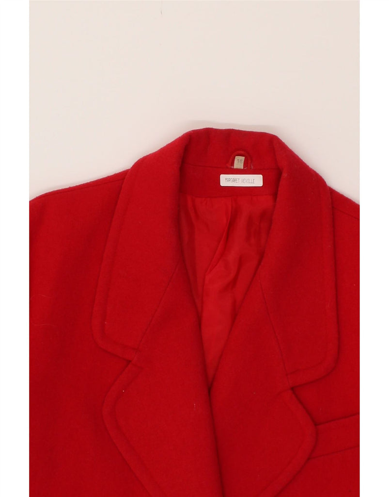 VINTAGE Womens Double Breasted Coat UK 16 Large  Red New Wool Vintage Vintage and Second-Hand Vintage from Messina Hembry 