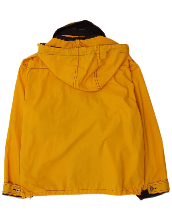 Pit Stop Mens Hooded Bomber Jacket UK 42 XL Yellow Colourblock Cotton
