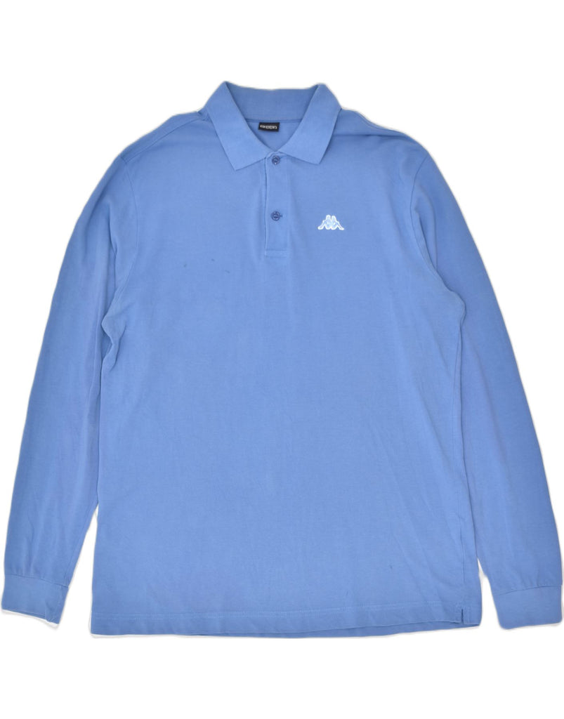 KAPPA Mens Long Sleeve Polo Shirt Large Blue Cotton Classic | Vintage | Thrift | Second-Hand | Used Clothing | Messina Hembry 