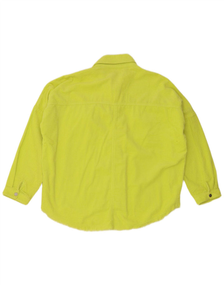 Zara Womens Oversized Corduroy Shirt UK 14 Medium Yellow Cotton