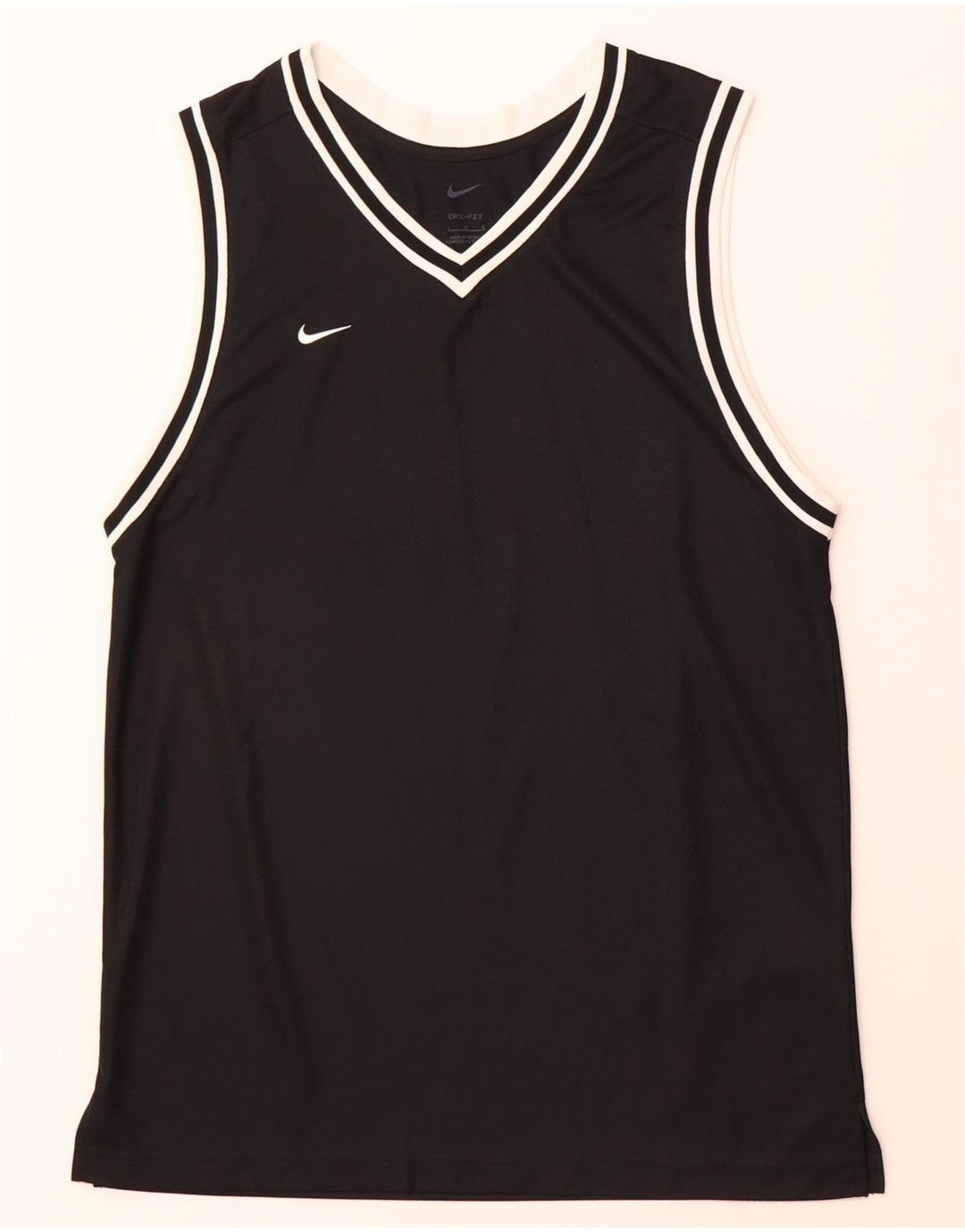 NIKE Mens Dri Fit Vest Top Large Black Polyester