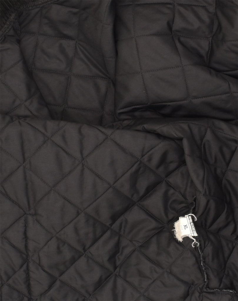 VINTAGE Mens Quilted Jacket UK 42 XL Black Polyester | Vintage Vintage | Thrift | Second-Hand Vintage | Used Clothing | Messina Hembry 