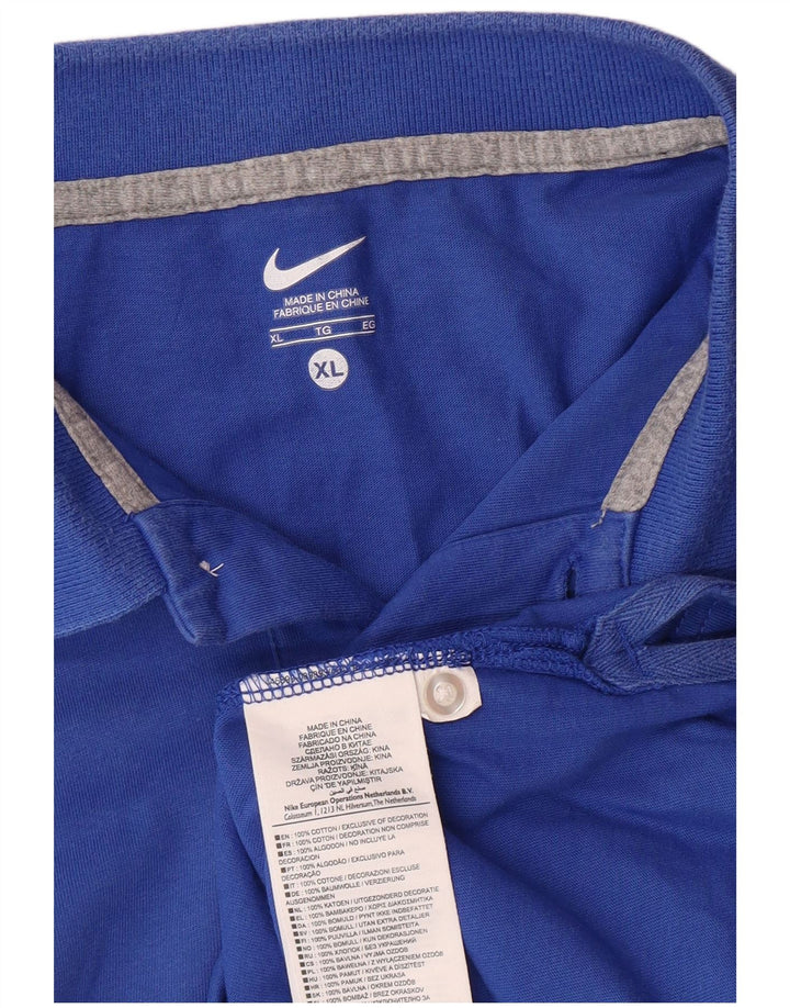 NIKE Mens Polo Shirt XL Blue Cotton