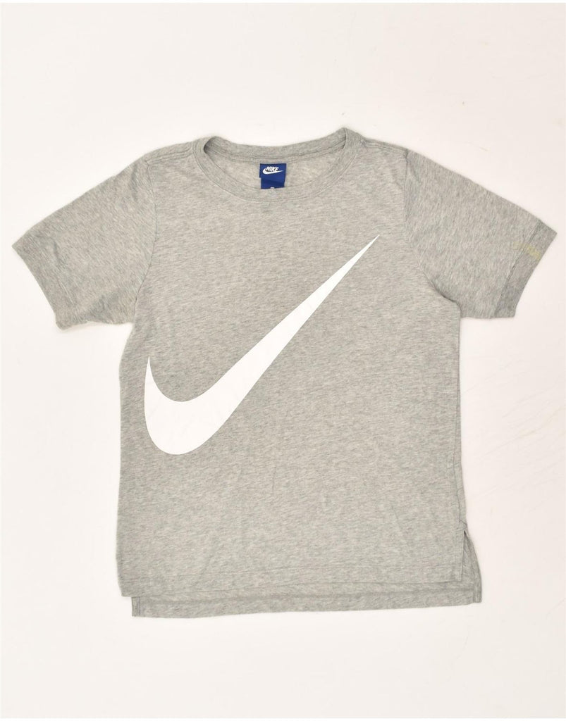 NIKE Womens Graphic T-Shirt Top UK 4 XS Grey Cotton | Vintage Nike | Thrift | Second-Hand Nike | Used Clothing | Messina Hembry 