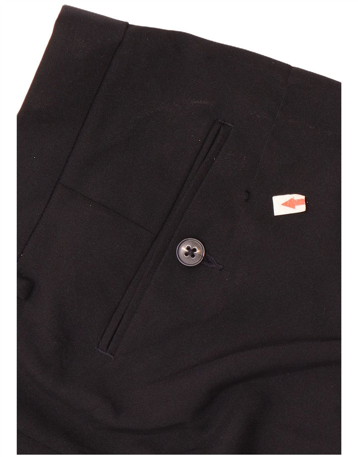 Marks & Spencer Mens Regular Fit Suit Trousers W34 L33 Navy Blue Polyester