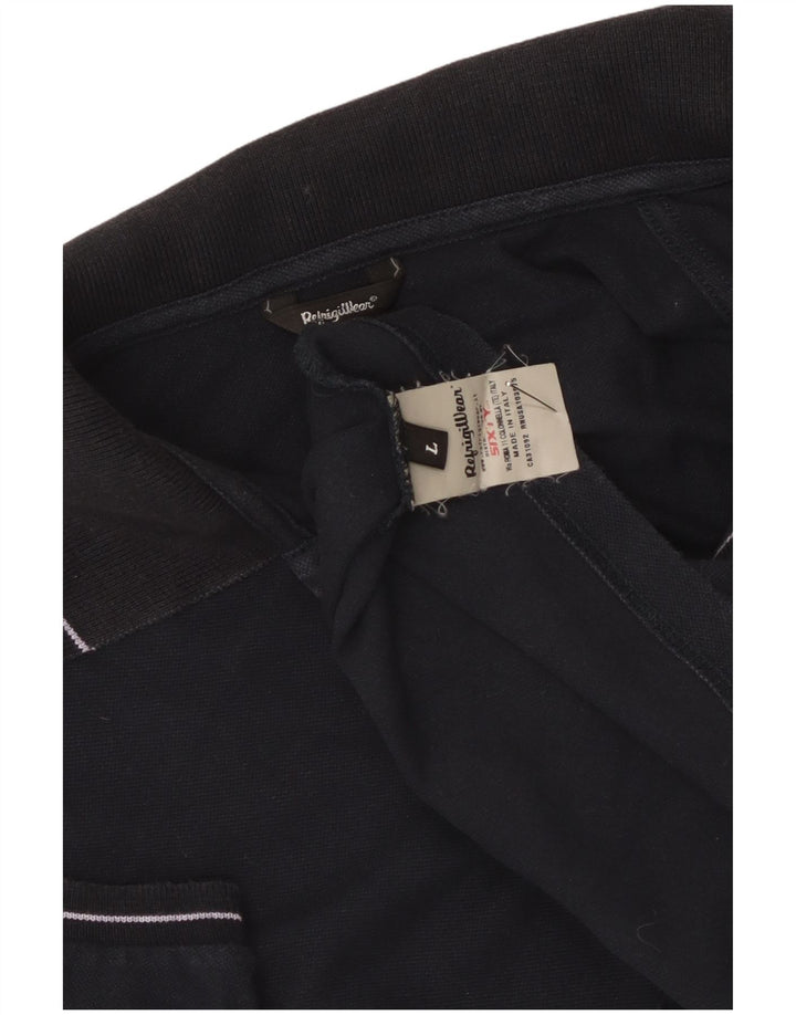 Refrigiwear Womens Polo Shirt UK 14 Large Navy Blue