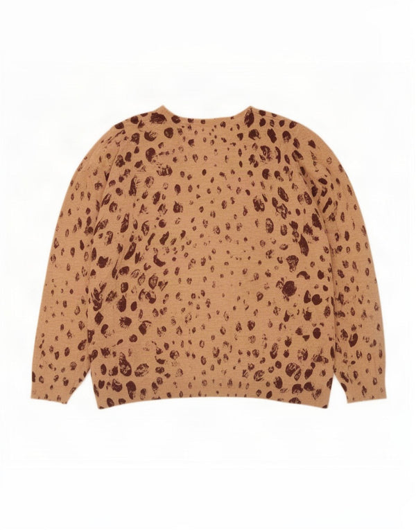 Marks & Spencer Womens Cardigan Sweater UK 22 3XL Beige Animal Print