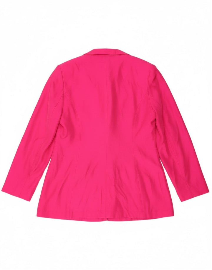 Yorn Womens 1 Button Blazer Jacket EU 40 Medium Pink Silk