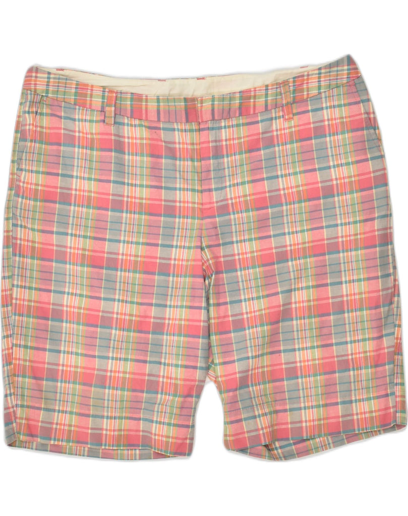 GAP Womens Chino Shorts US 18 2XL W40 Pink Check Cotton | Vintage Gap | Thrift | Second-Hand Gap | Used Clothing | Messina Hembry 