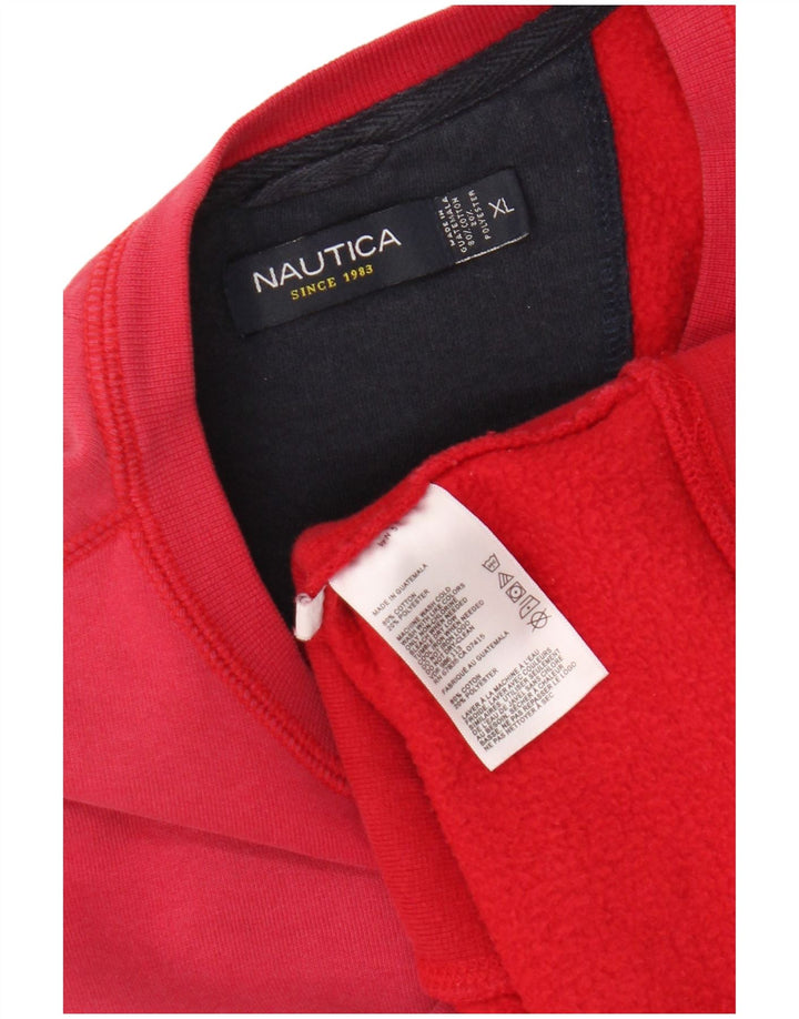 Nautica Mens Sweatshirt Jumper XL Red Cotton