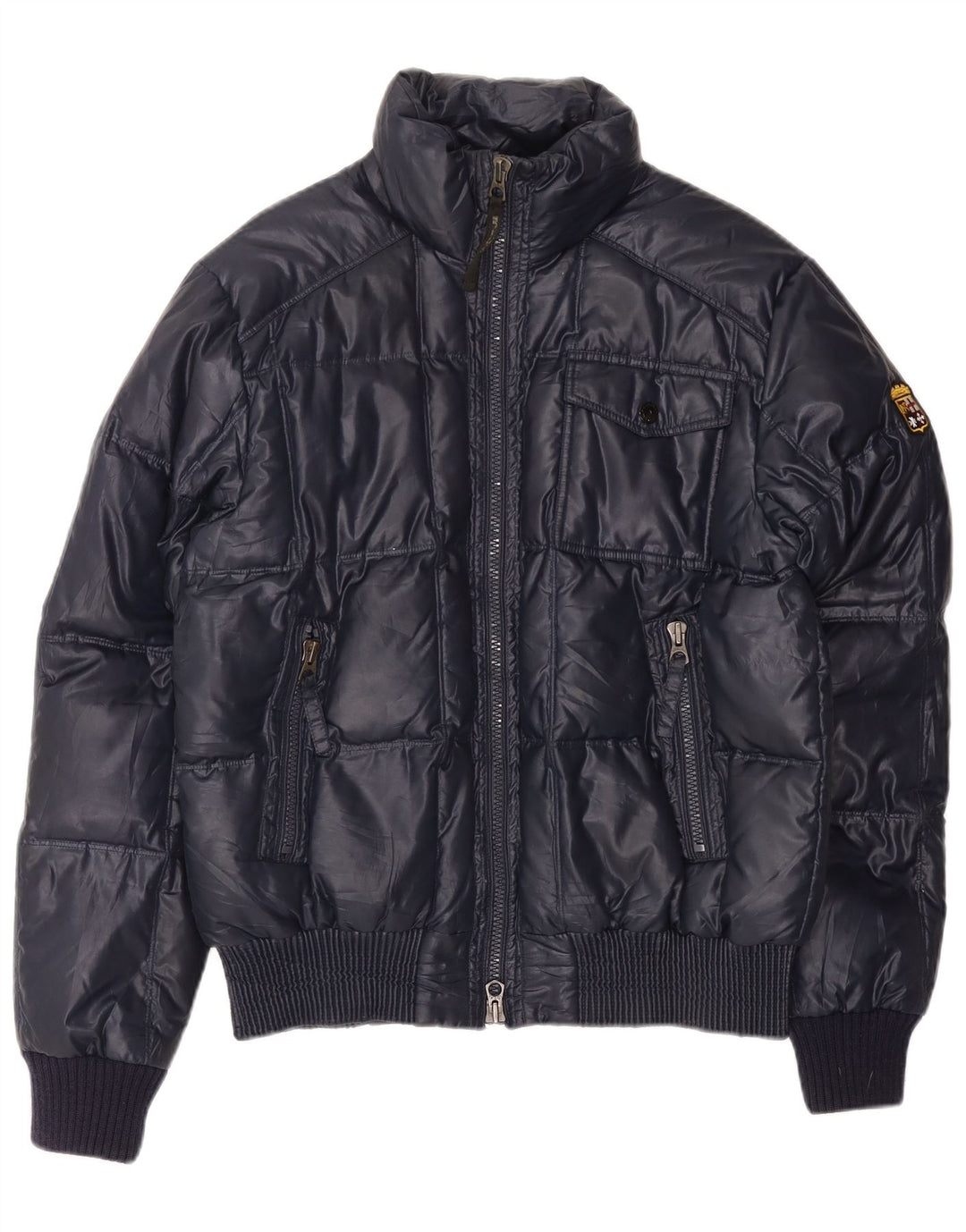 Marina Militare Mens Padded Jacket UK 40 Large Navy Blue Polyester