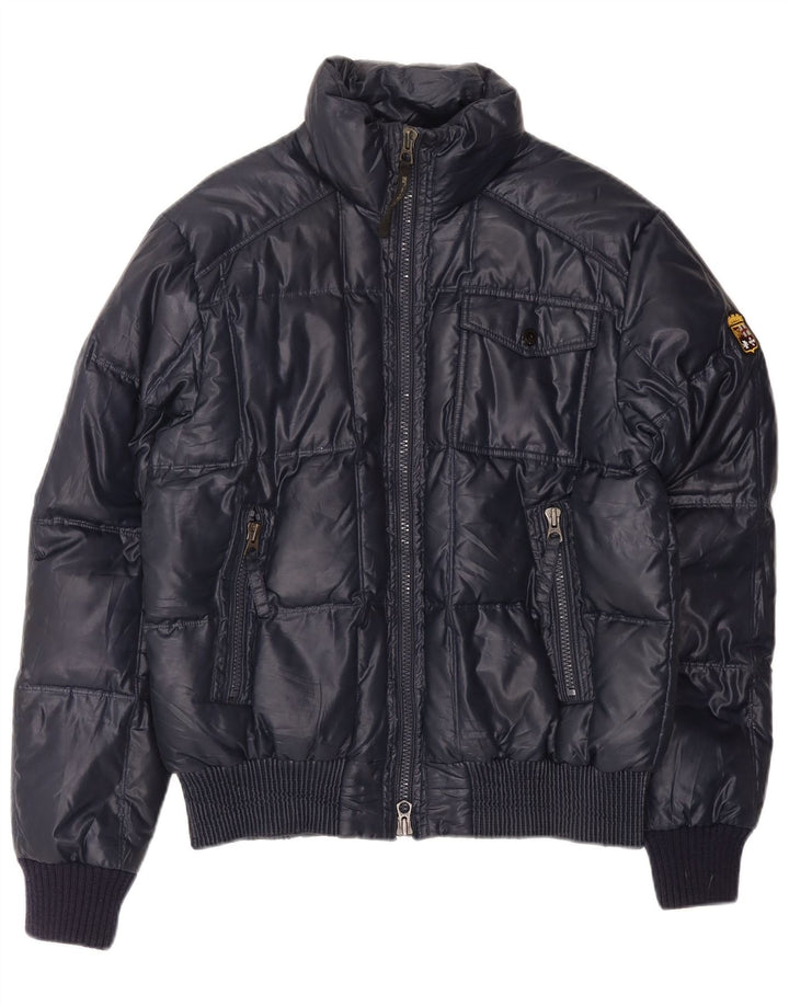 Marina Militare Mens Padded Jacket UK 40 Large Navy Blue Polyester