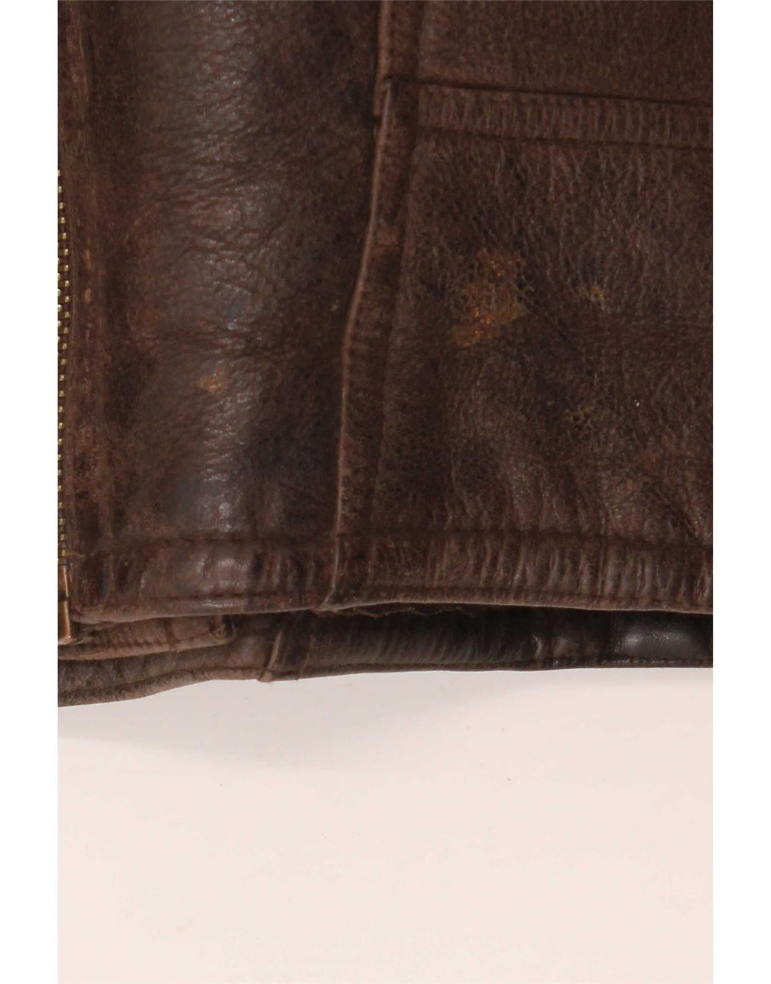 Vintage Mens Sherpa Leather Jacket UK 40 Large Brown