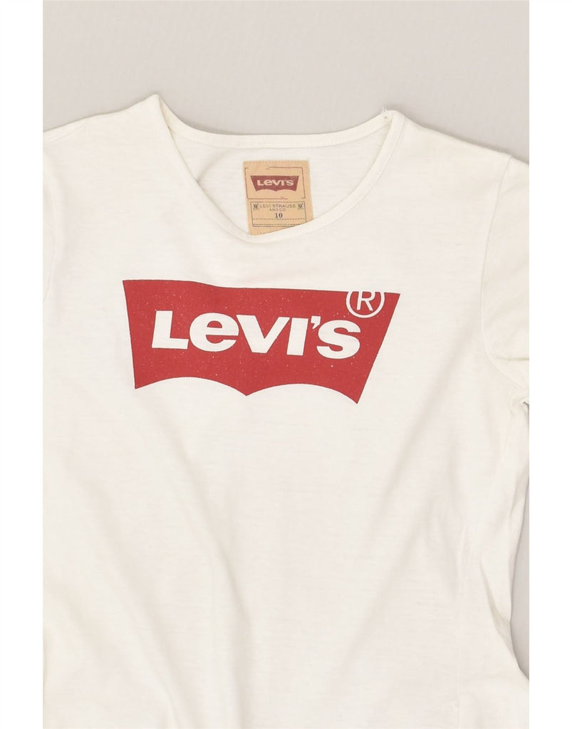 LEVI'S Girls Graphic T-Shirt Top 9-10 Years White Cotton | Vintage Levi's | Thrift | Second-Hand Levi's | Used Clothing | Messina Hembry 