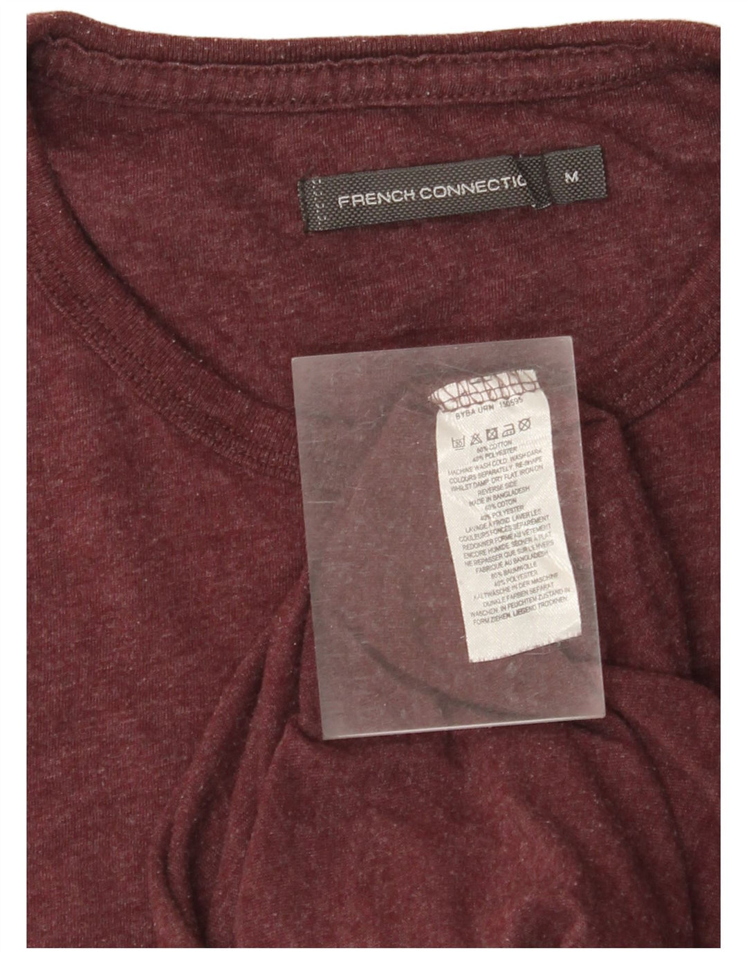 FRENCH CONNECTION Mens T-Shirt Top Medium Maroon Cotton