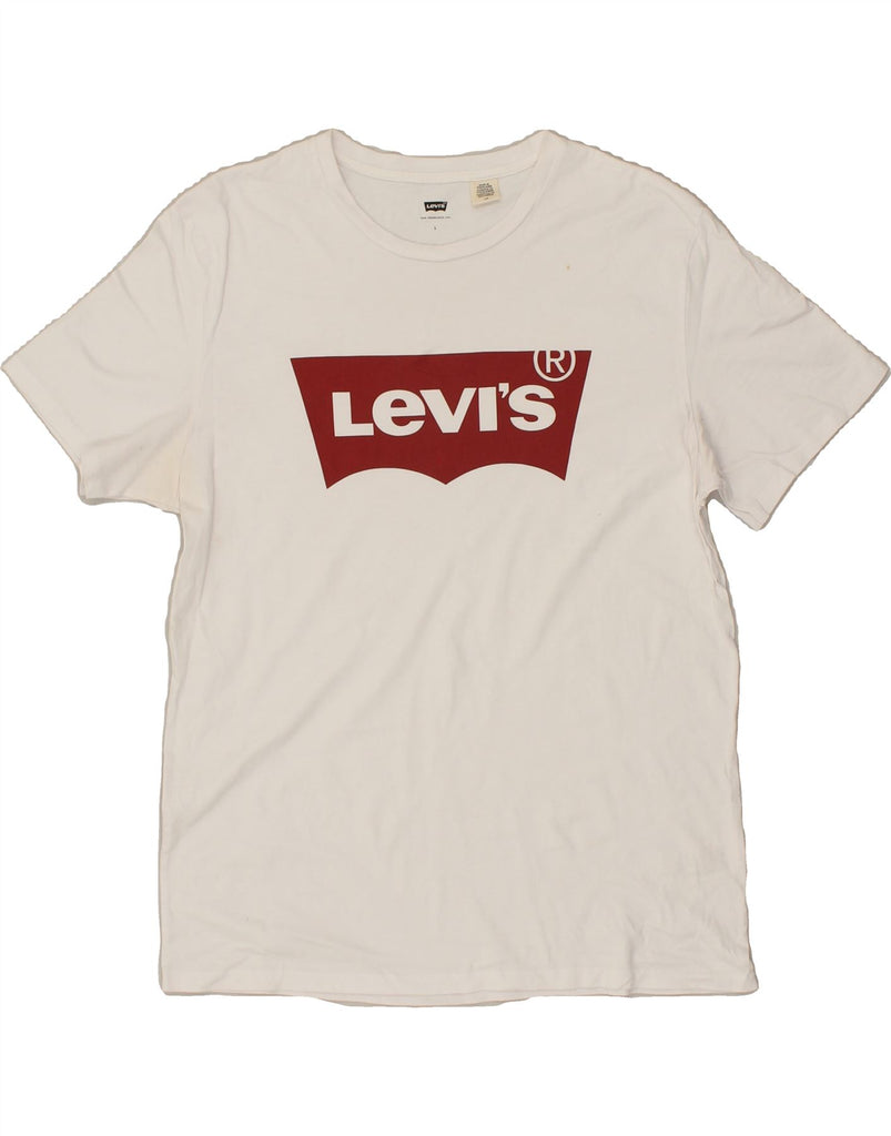 LEVI'S Mens Graphic T-Shirt Top Large White Cotton | Vintage Levi's | Thrift | Second-Hand Levi's | Used Clothing | Messina Hembry 