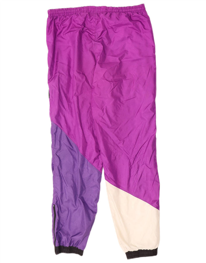 Active Mens Tracksuit Trousers Joggers Medium  Purple Colourblock Polyamide
