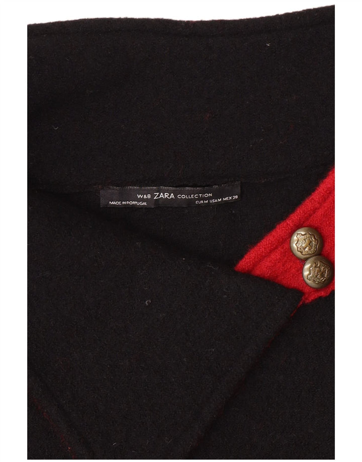 ZARA Womens Shawl Neck Jumper Sweater UK 14 Medium Red Colourblock