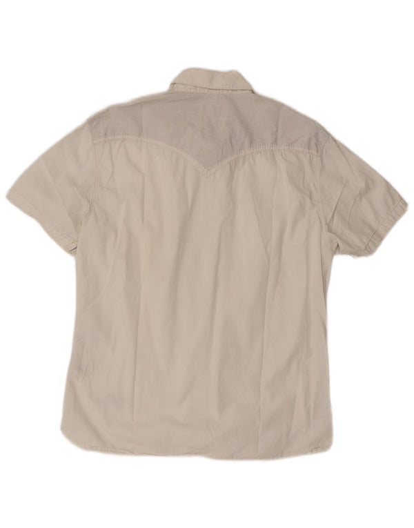 Levi's Mens Military Short Sleeve Shirt Large White Cotton