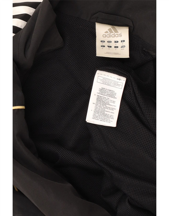 ADIDAS Mens Tracksuit Top Jacket Medium Black Polyester
