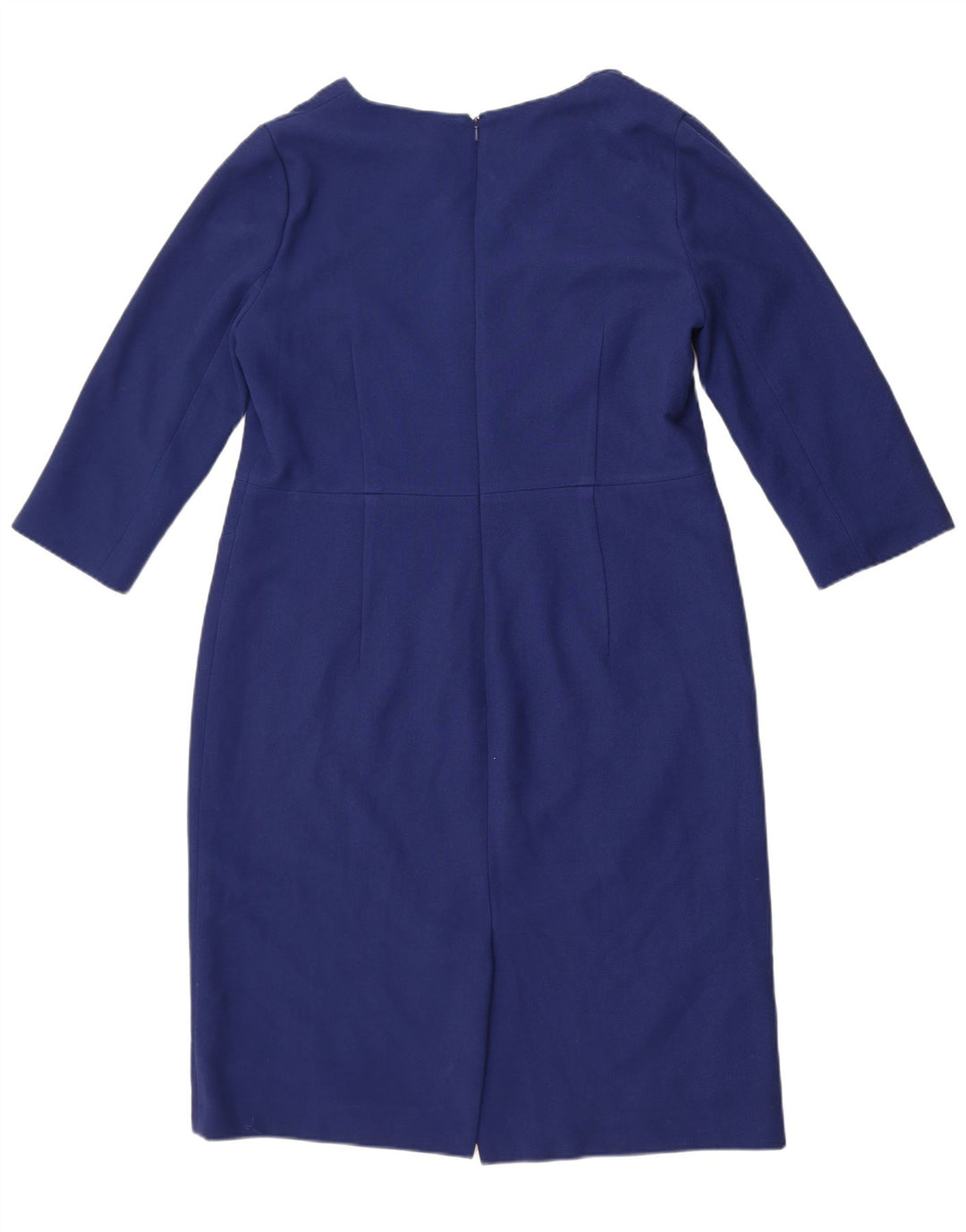 Hobbs Womens 3/4 Sleeve Sheath Dress UK 16 Large Blue Polyester