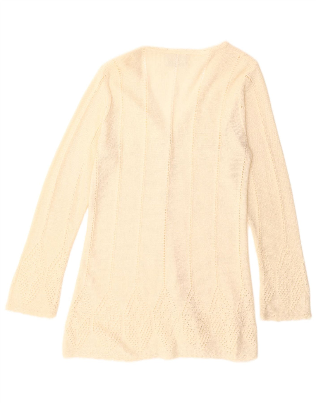 ETAM Womens Longline Cardigan Sweater UK 14 Medium Beige Acrylic