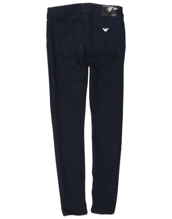 Armani Jeans Womens Orchid Low Waist Skinny W28 L30 Navy Blue Cotton