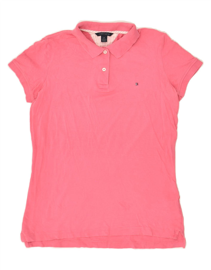 TOMMY HILFIGER Womens Polo Shirt UK 10 Small Pink Cotton | Vintage Tommy Hilfiger | Thrift | Second-Hand Tommy Hilfiger | Used Clothing | Messina Hembry 