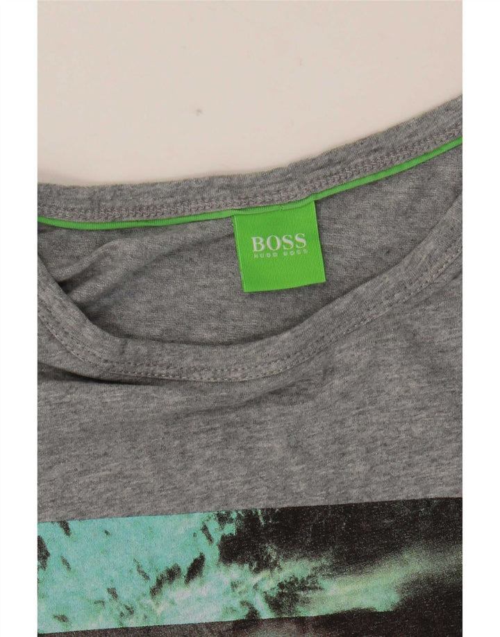 Hugo Boss Mens T-Shirt Top Small Grey Cotton
