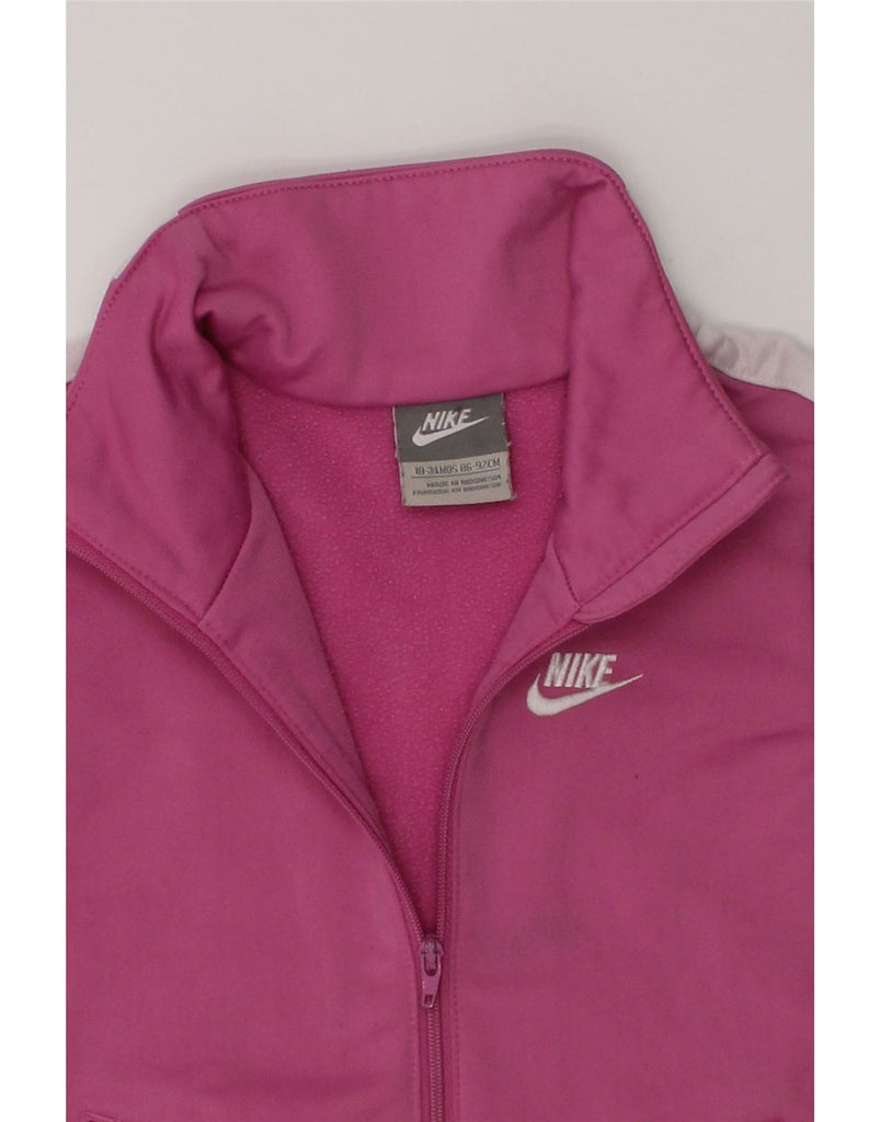 NIKE Baby Girls Tracksuit Top Jacket 18-24 Months Pink Colourblock | Vintage Nike | Thrift | Second-Hand Nike | Used Clothing | Messina Hembry 