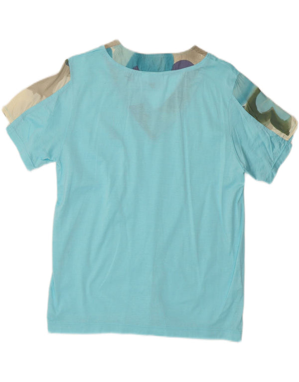 AUSTRALIAN L'ALPINA Womens T-Shirt Top IT 40 Small Blue Colourblock Cotton
