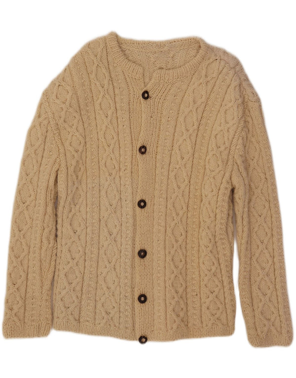 Vintage Mens Cardigan Sweater Large Beige