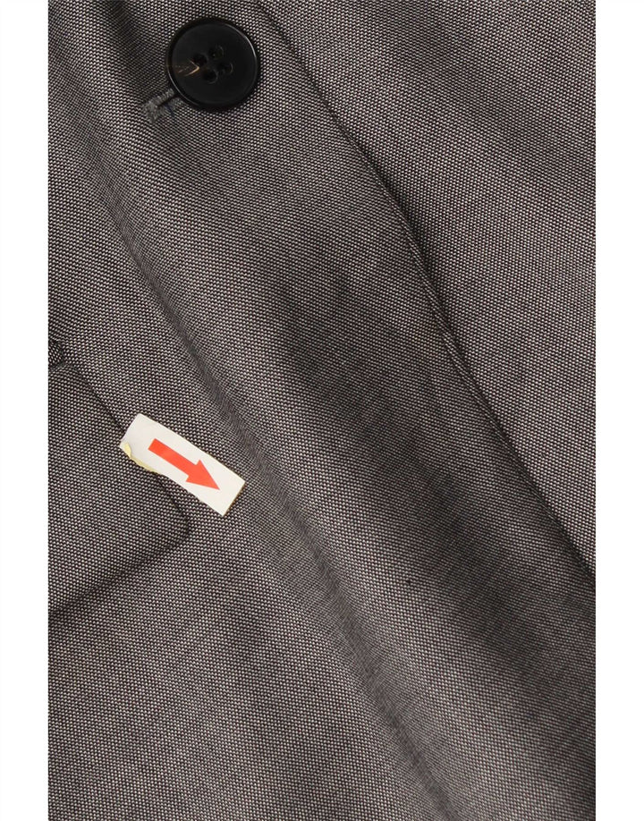 Hugo Boss Womens 2 Button Blazer Jacket UK 12 Medium Grey Wool