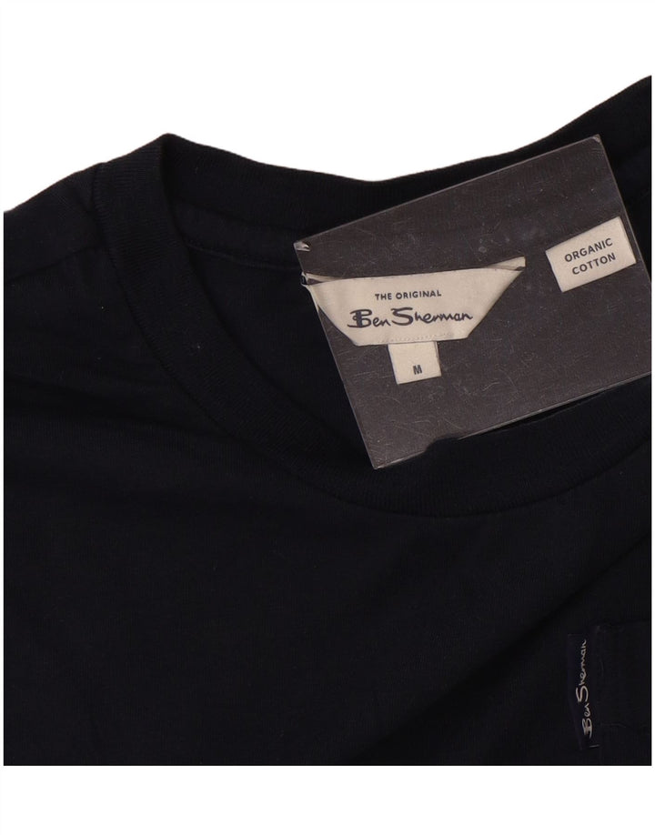 BEN SHERMAN Mens T-Shirt Top Medium Navy Blue Cotton