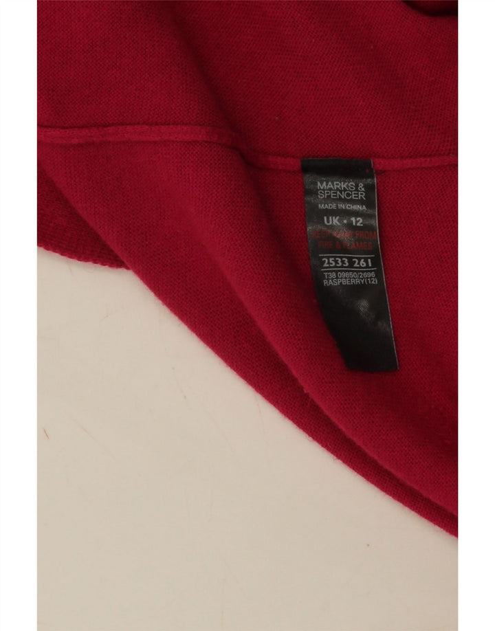Marks & Spencer Womens Asymmetric Cardigan Sweater UK 12 Medium Pink