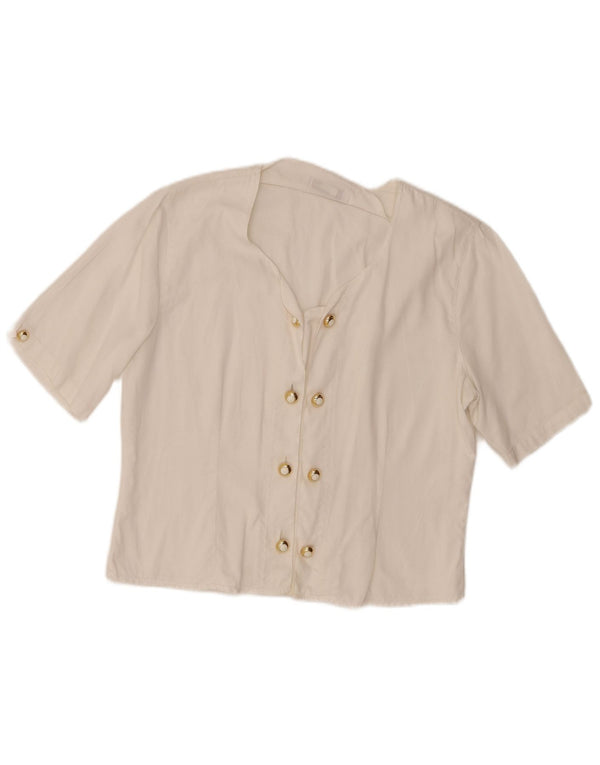 Enara Camice Womens Double Breasted Blouse Top UK 16 Large White