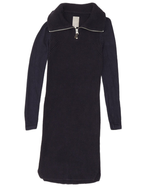 G-Star Womens Long Sleeve Jumper Dress UK 10 Small Navy Blue