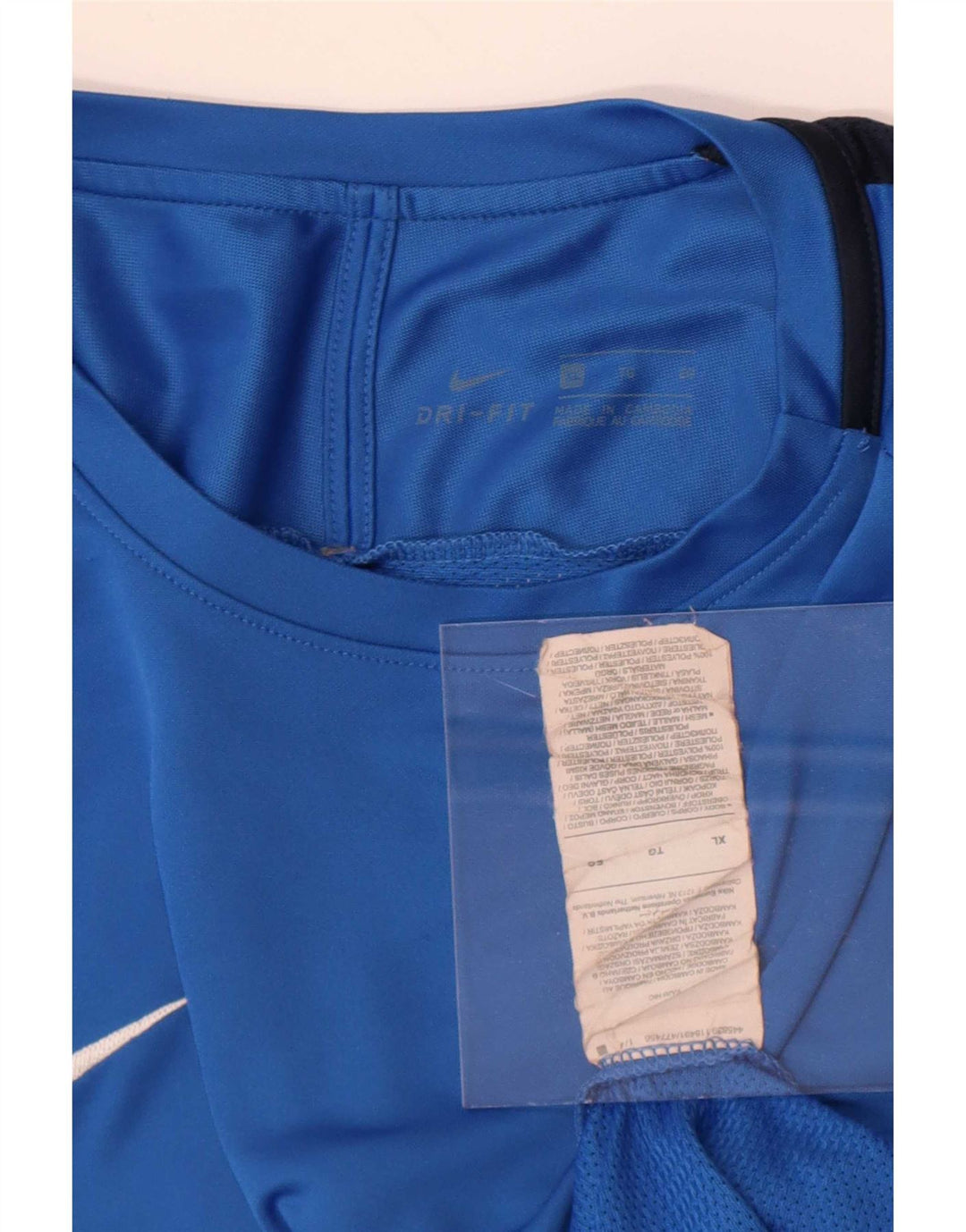 Nike Mens Dri Fit T-Shirt Top XL Blue Colourblock Polyester
