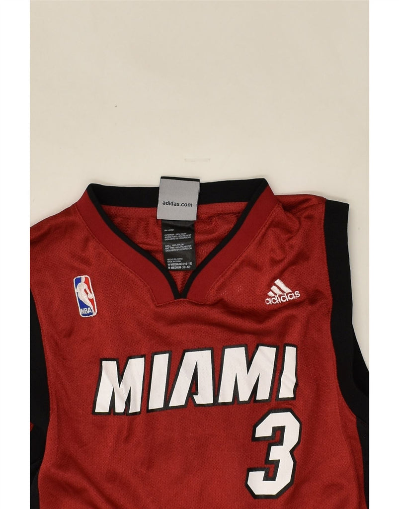 ADIDAS Boys Miami Graphic Jersey Top 10-11 Years Red Nylon | Vintage Adidas | Thrift | Second-Hand Adidas | Used Clothing | Messina Hembry 