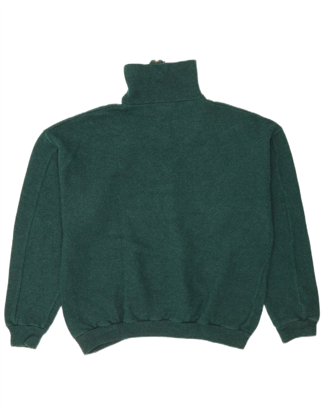 Vintage Mens Graphic Zip Neck Jumper Sweater Large Green