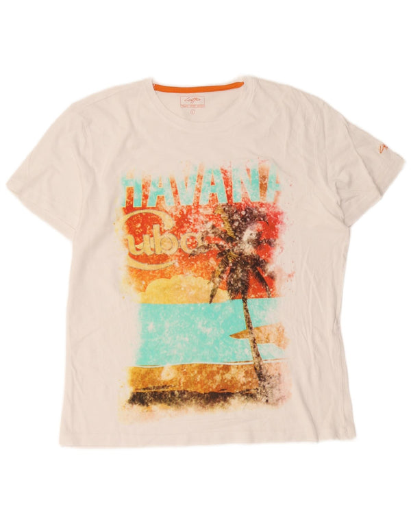 Lotto Womens Graphic T-Shirt Top UK 16 Large White